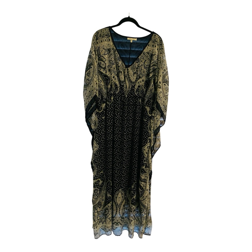 Bohemian Navy Blue & White Maxi Dress XL